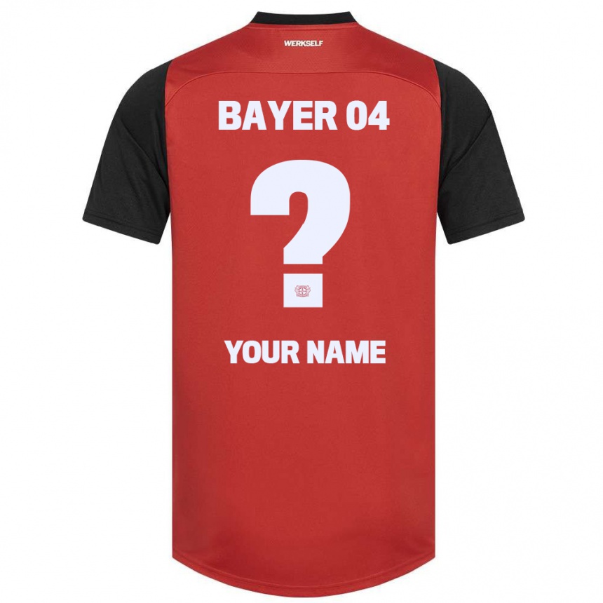 Kids Football Your Name #0 Red Black Home Jersey 2024/25 T-Shirt Uk