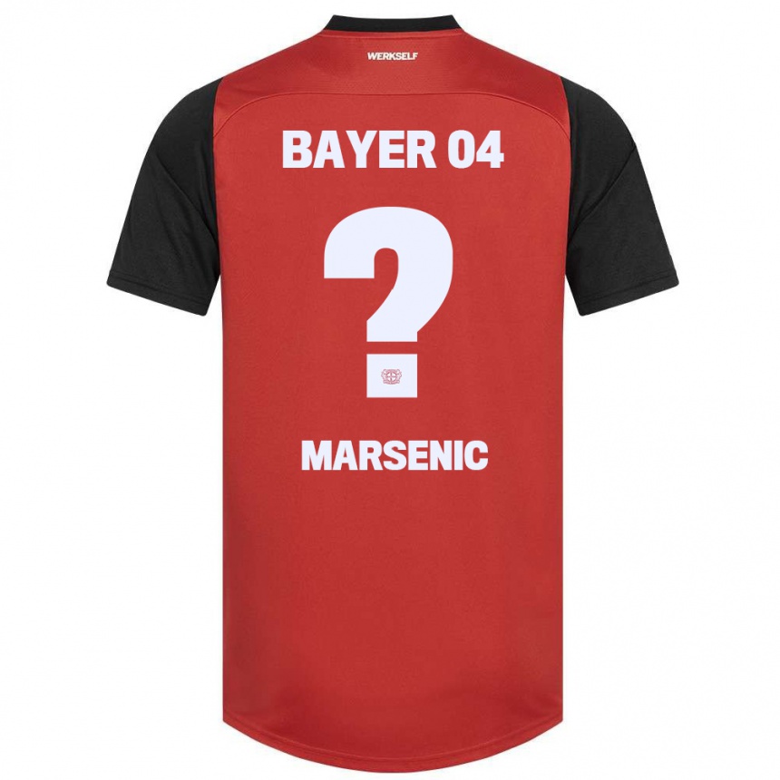 Kids Football Matija Marsenic #0 Red Black Home Jersey 2024/25 T-Shirt Uk