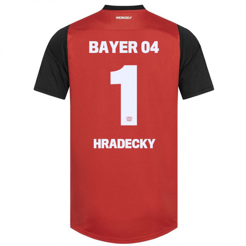 Kids Football Lukas Hradecky #1 Red Black Home Jersey 2024/25 T-Shirt Uk