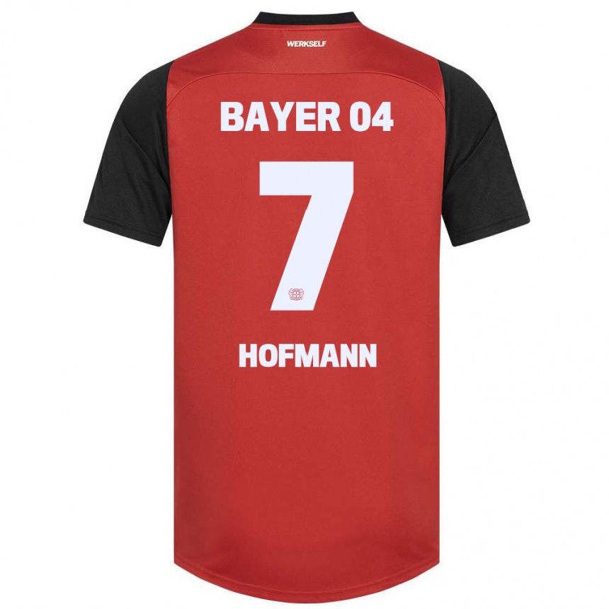 Kids Football Jonas Hofmann #7 Red Black Home Jersey 2024/25 T-Shirt Uk