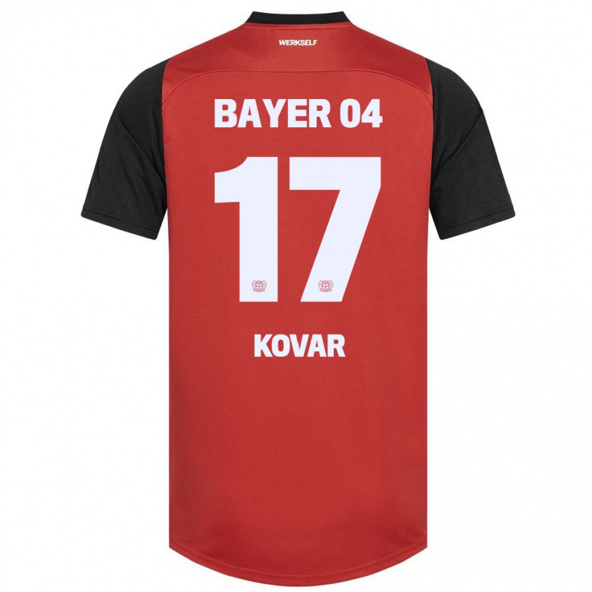 Kids Football Matej Kovar #17 Red Black Home Jersey 2024/25 T-Shirt Uk