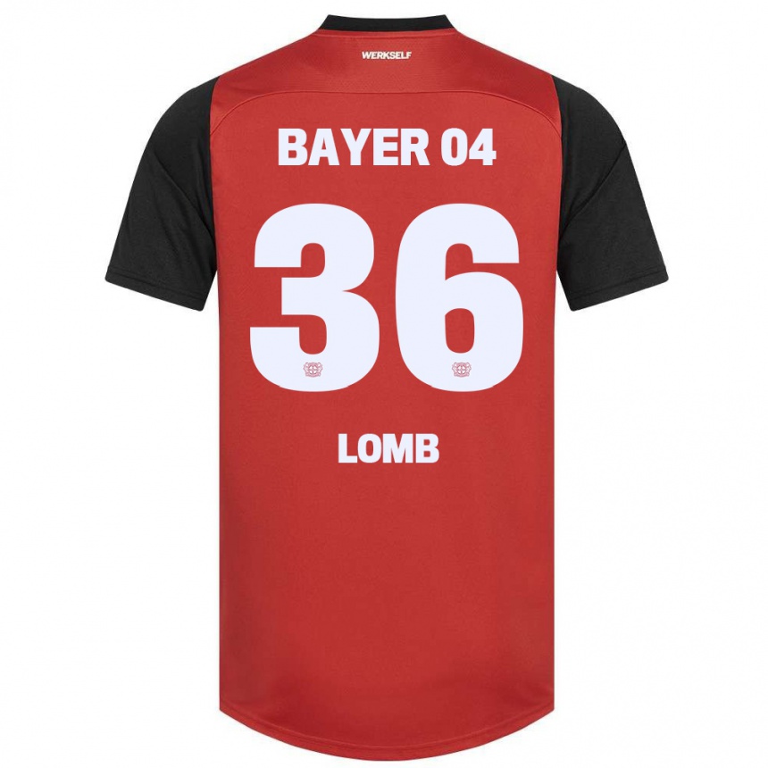 Kids Football Niklas Lomb #36 Red Black Home Jersey 2024/25 T-Shirt Uk