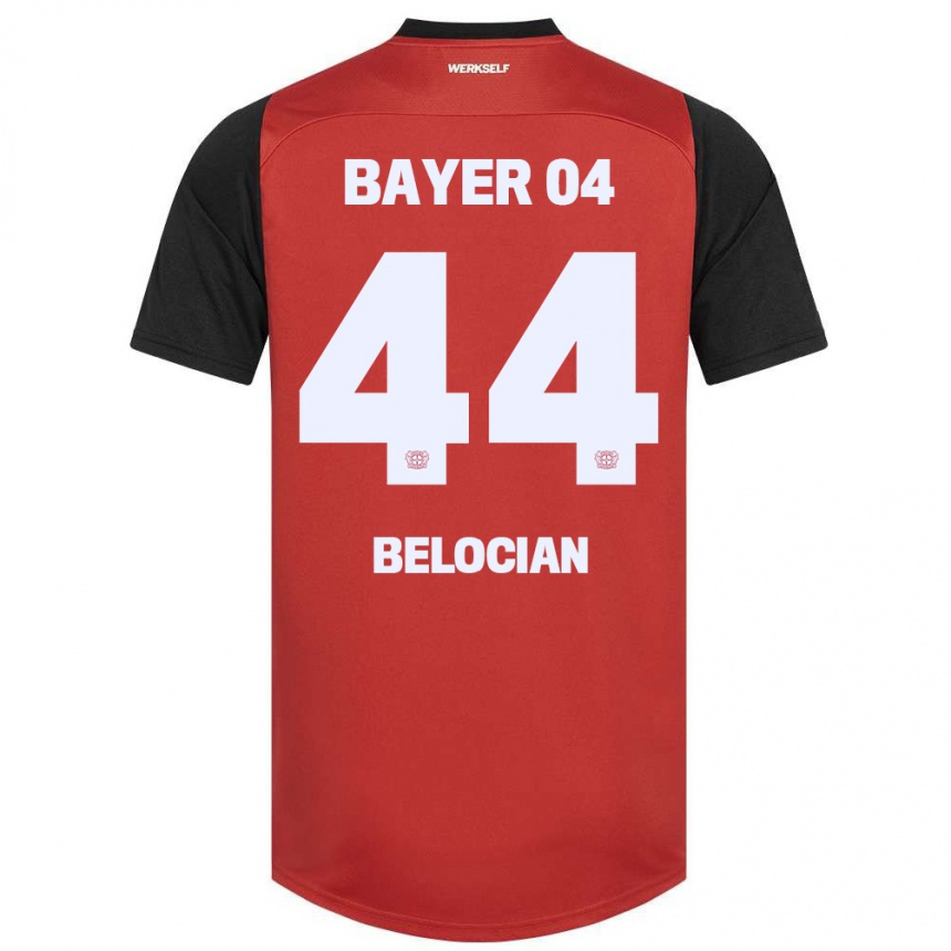 Kids Football Jeanuël Belocian #44 Red Black Home Jersey 2024/25 T-Shirt Uk