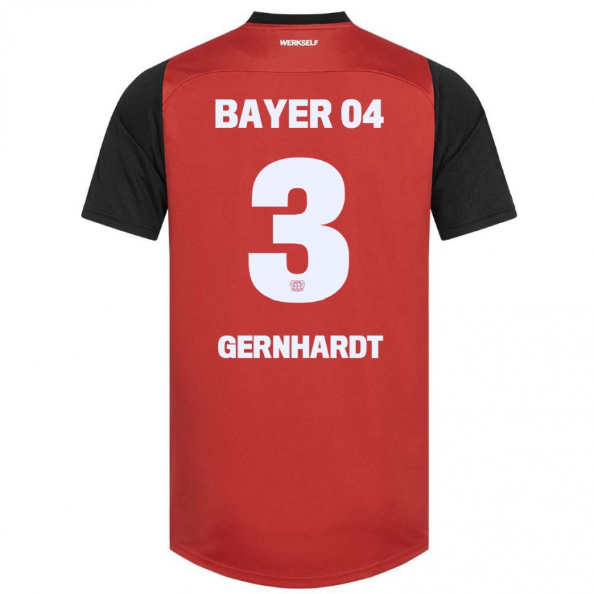 Kids Football Nils Gernhardt #3 Red Black Home Jersey 2024/25 T-Shirt Uk