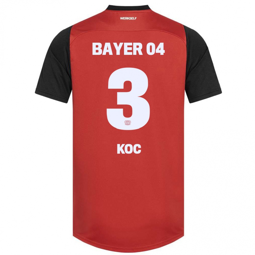 Kids Football Halil Koc #3 Red Black Home Jersey 2024/25 T-Shirt Uk