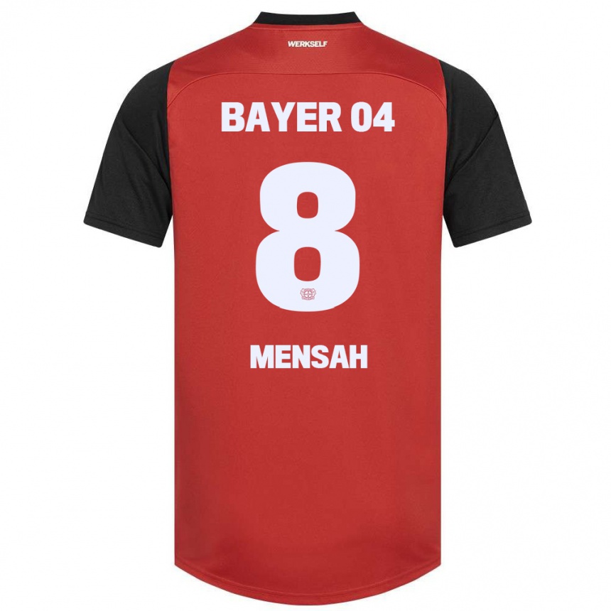 Kids Football Naba Mensah #8 Red Black Home Jersey 2024/25 T-Shirt Uk