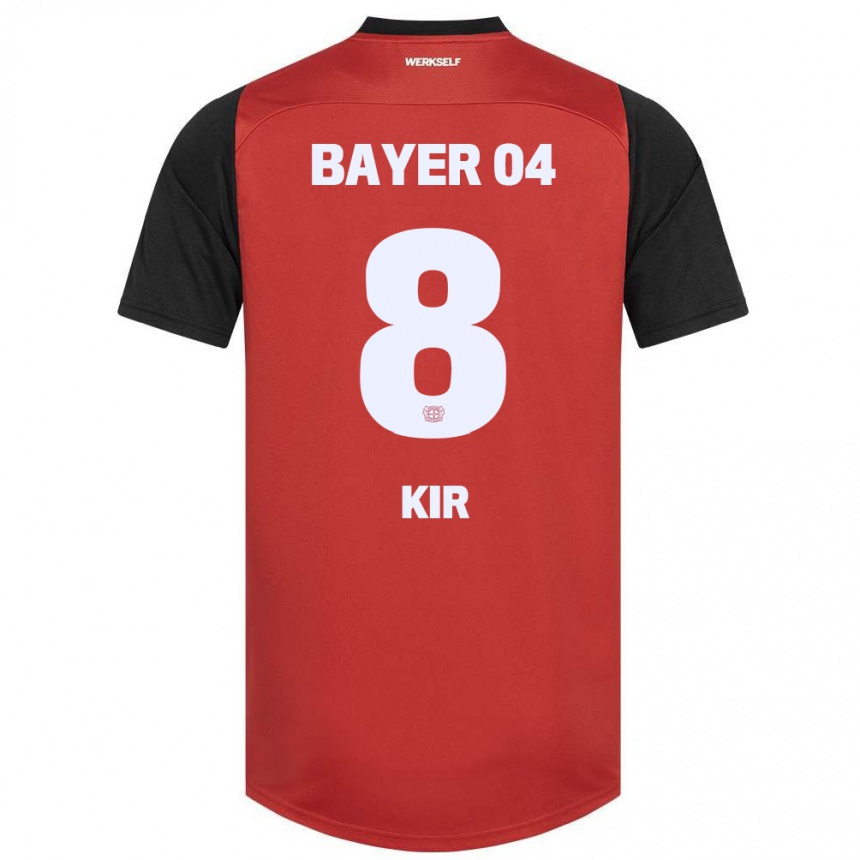 Kids Football Burak Kir #8 Red Black Home Jersey 2024/25 T-Shirt Uk