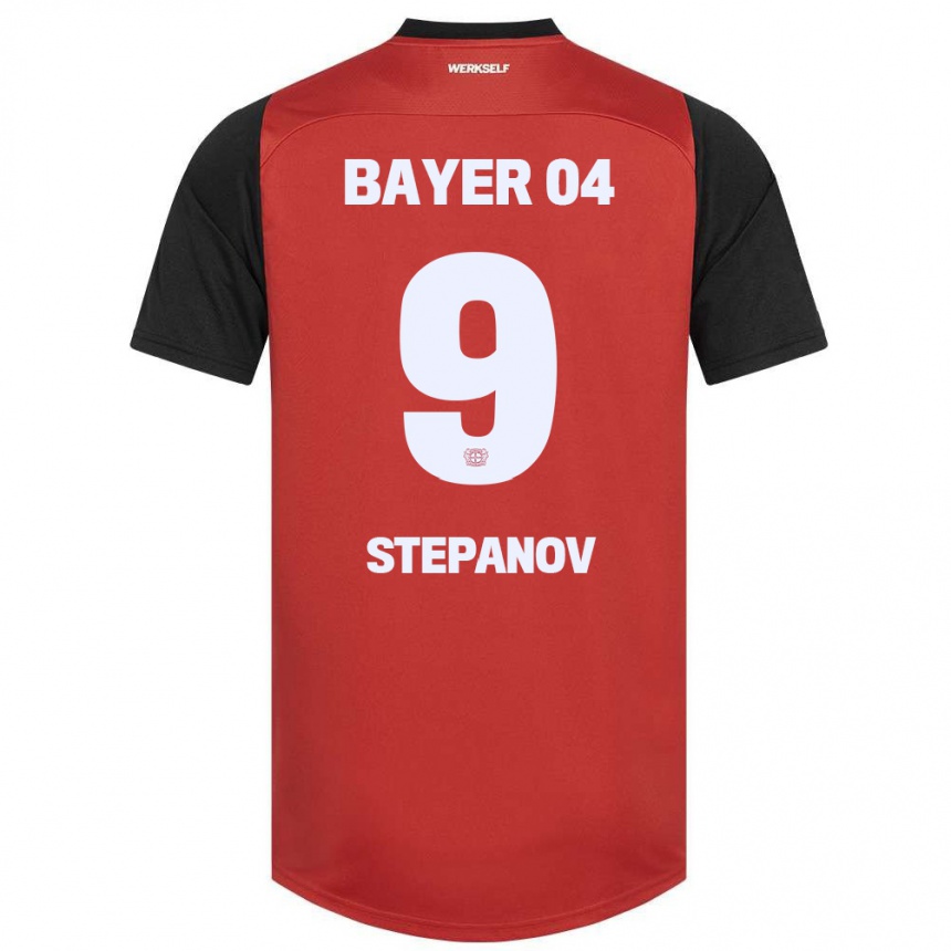 Kids Football Artem Stepanov #9 Red Black Home Jersey 2024/25 T-Shirt Uk