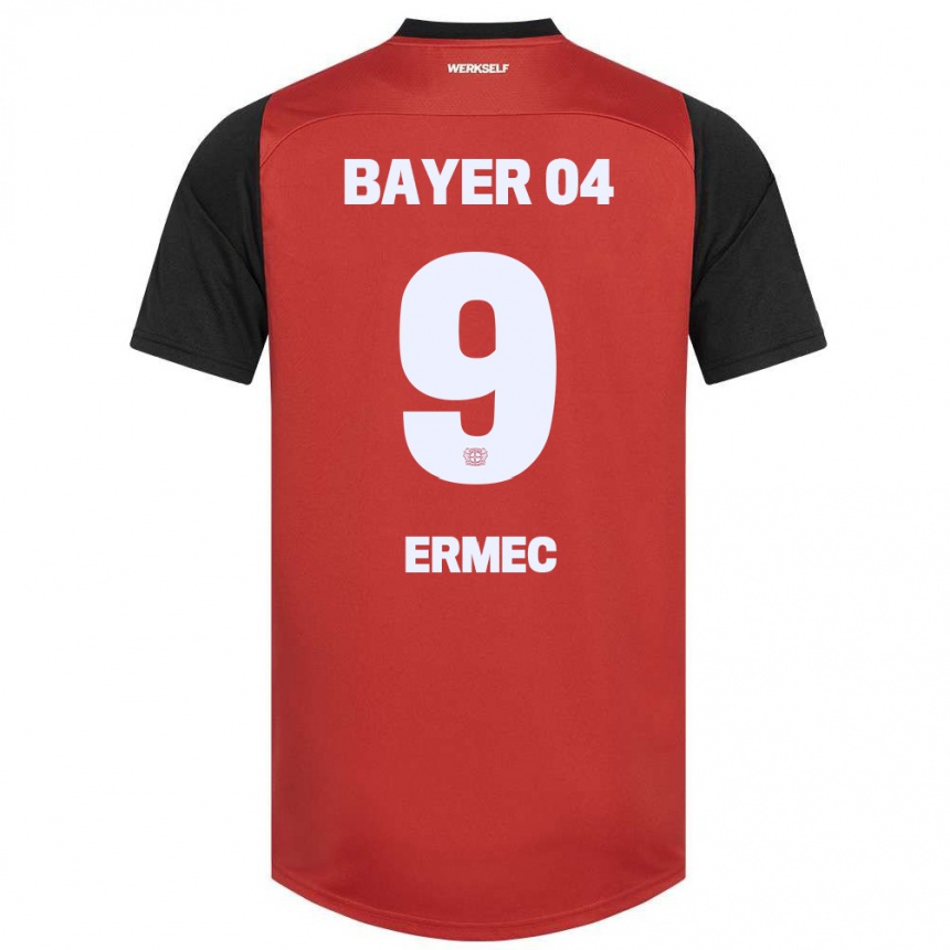 Kids Football Berkan Ermec #9 Red Black Home Jersey 2024/25 T-Shirt Uk