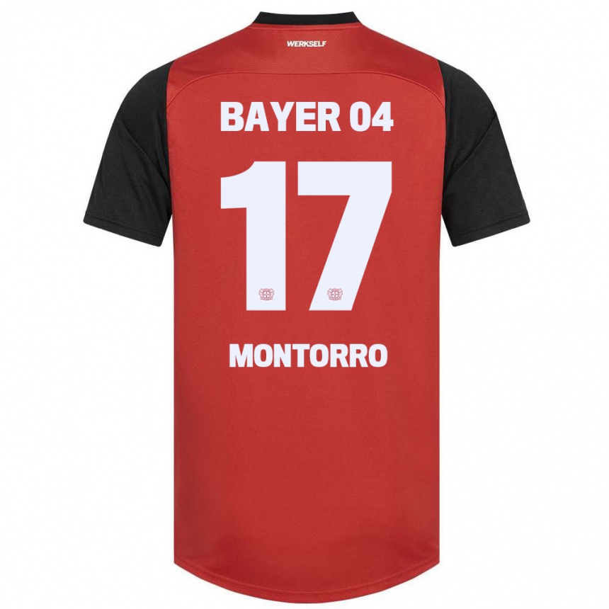 Kids Football Josuè Montorro #17 Red Black Home Jersey 2024/25 T-Shirt Uk