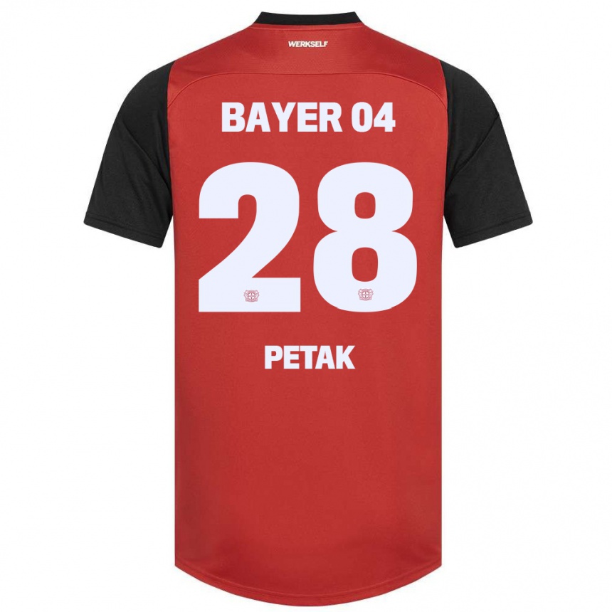 Kids Football Raoul Petak #28 Red Black Home Jersey 2024/25 T-Shirt Uk