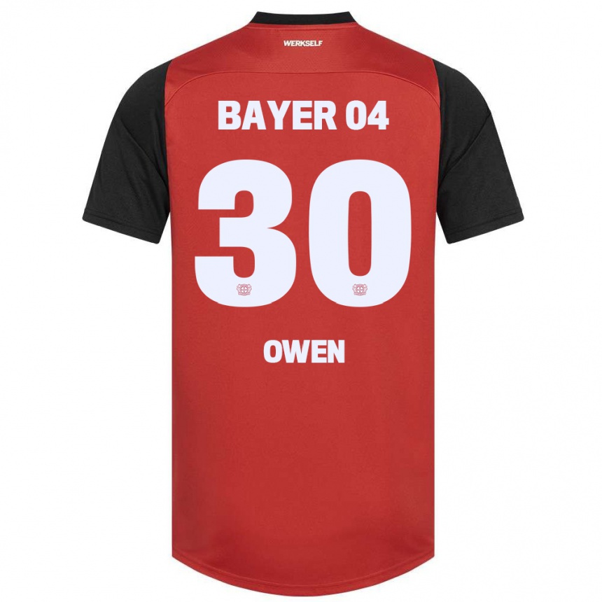 Kids Football Emmanuel Owen #30 Red Black Home Jersey 2024/25 T-Shirt Uk