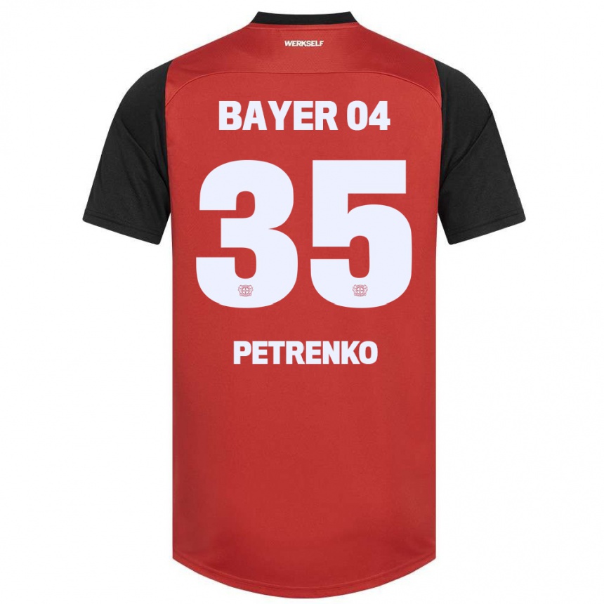 Kids Football Oleksandr Petrenko #35 Red Black Home Jersey 2024/25 T-Shirt Uk