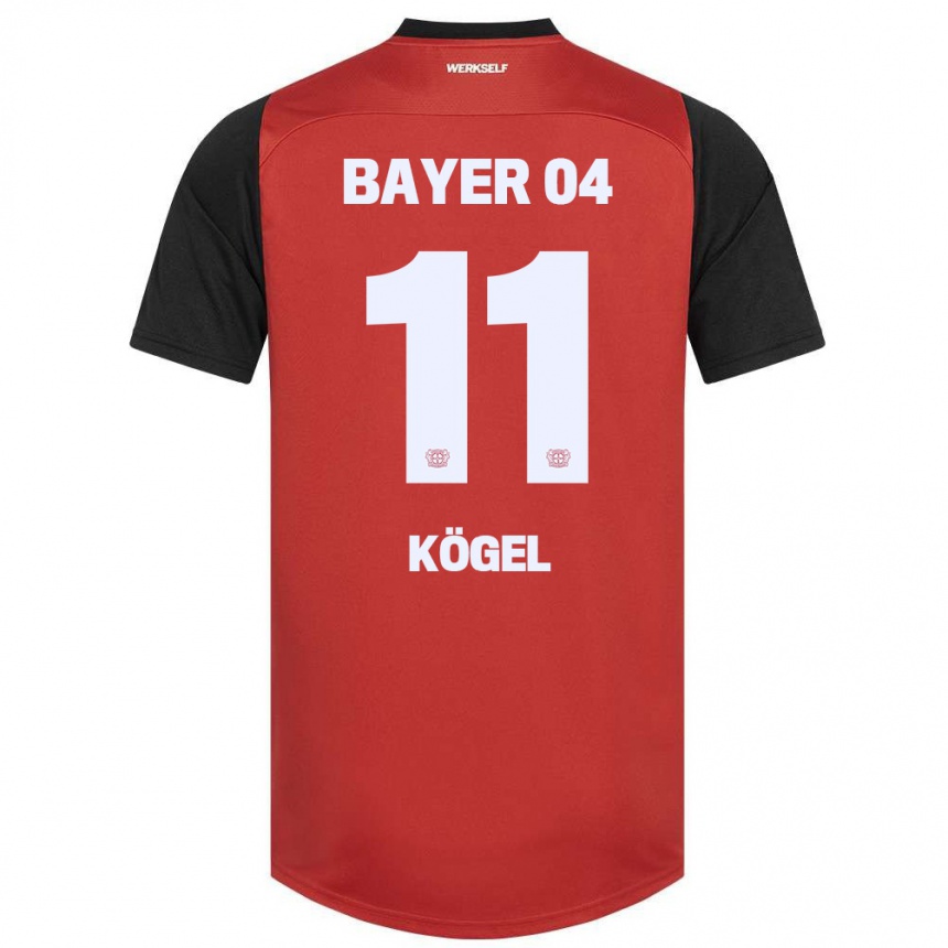 Kids Football Kristin Kögel #11 Red Black Home Jersey 2024/25 T-Shirt Uk