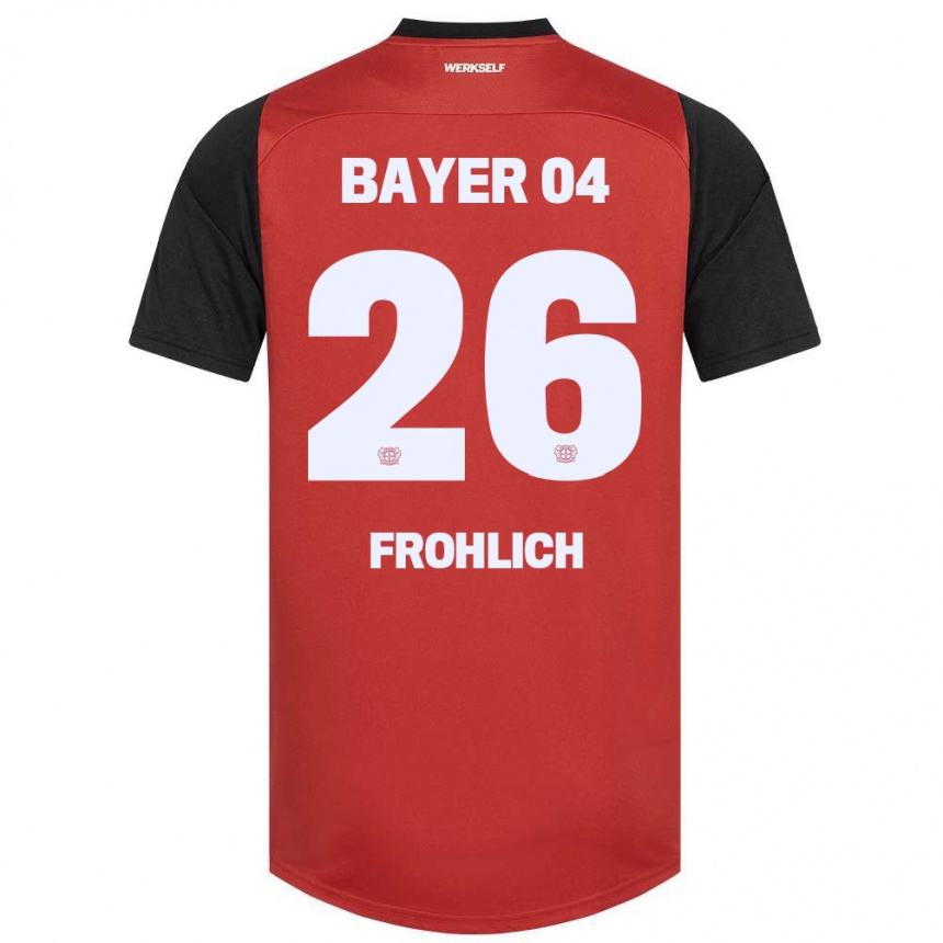 Kids Football Clara Fröhlich #26 Red Black Home Jersey 2024/25 T-Shirt Uk