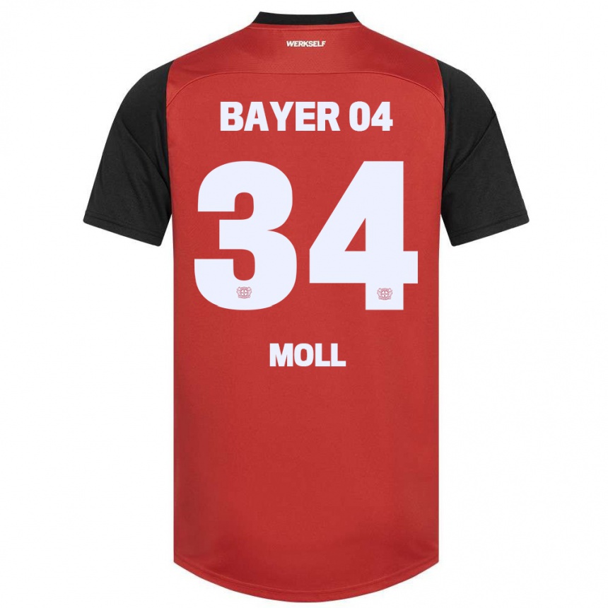 Kids Football Anne Moll #34 Red Black Home Jersey 2024/25 T-Shirt Uk