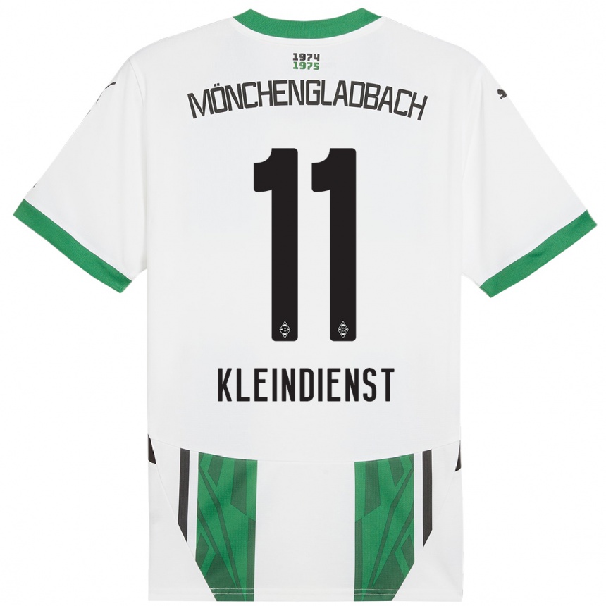 Kids Football Tim Kleindienst #11 White Green Home Jersey 2024/25 T-Shirt Uk