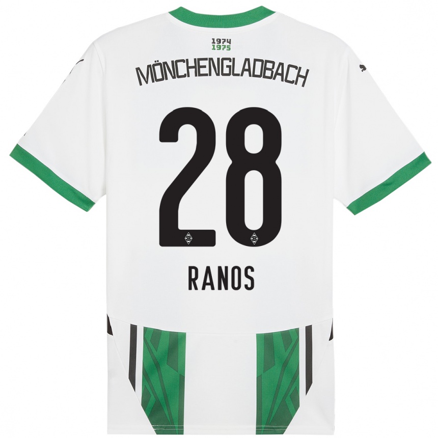 Kids Football Grant-Leon Ranos #28 White Green Home Jersey 2024/25 T-Shirt Uk