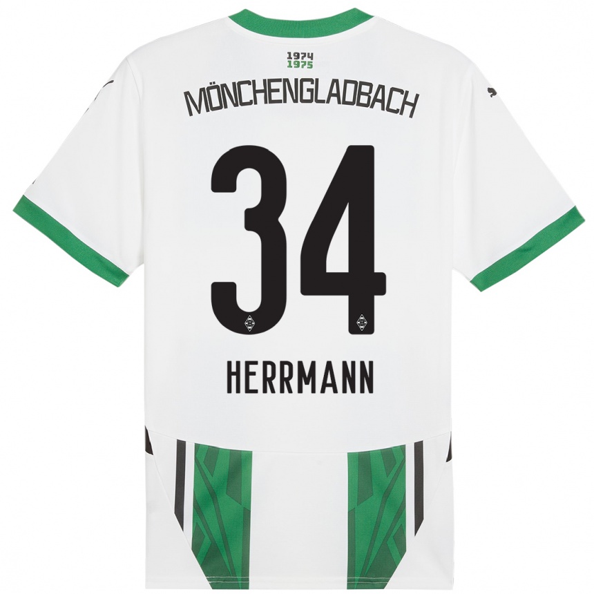 Kids Football Charles Herrmann #34 White Green Home Jersey 2024/25 T-Shirt Uk