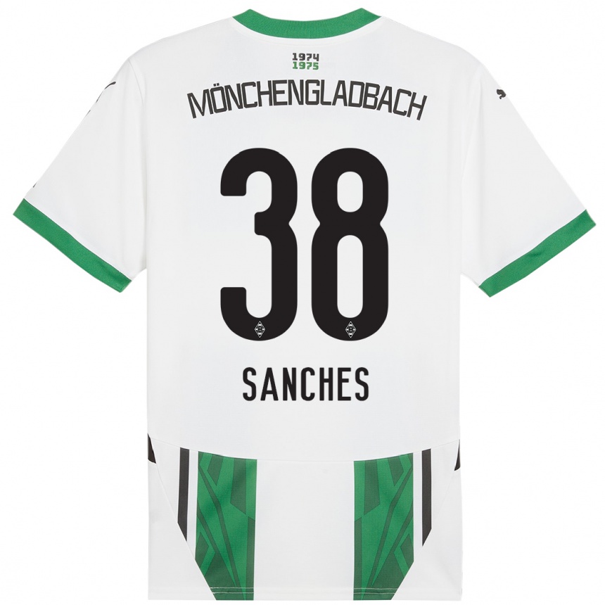 Kids Football Yvandro Borges Sanches #38 White Green Home Jersey 2024/25 T-Shirt Uk