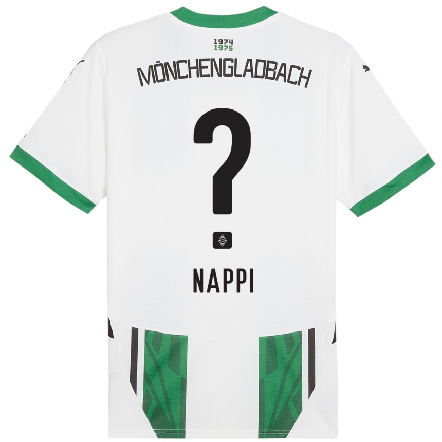 Kids Football Johann Deumi Nappi #0 White Green Home Jersey 2024/25 T-Shirt Uk