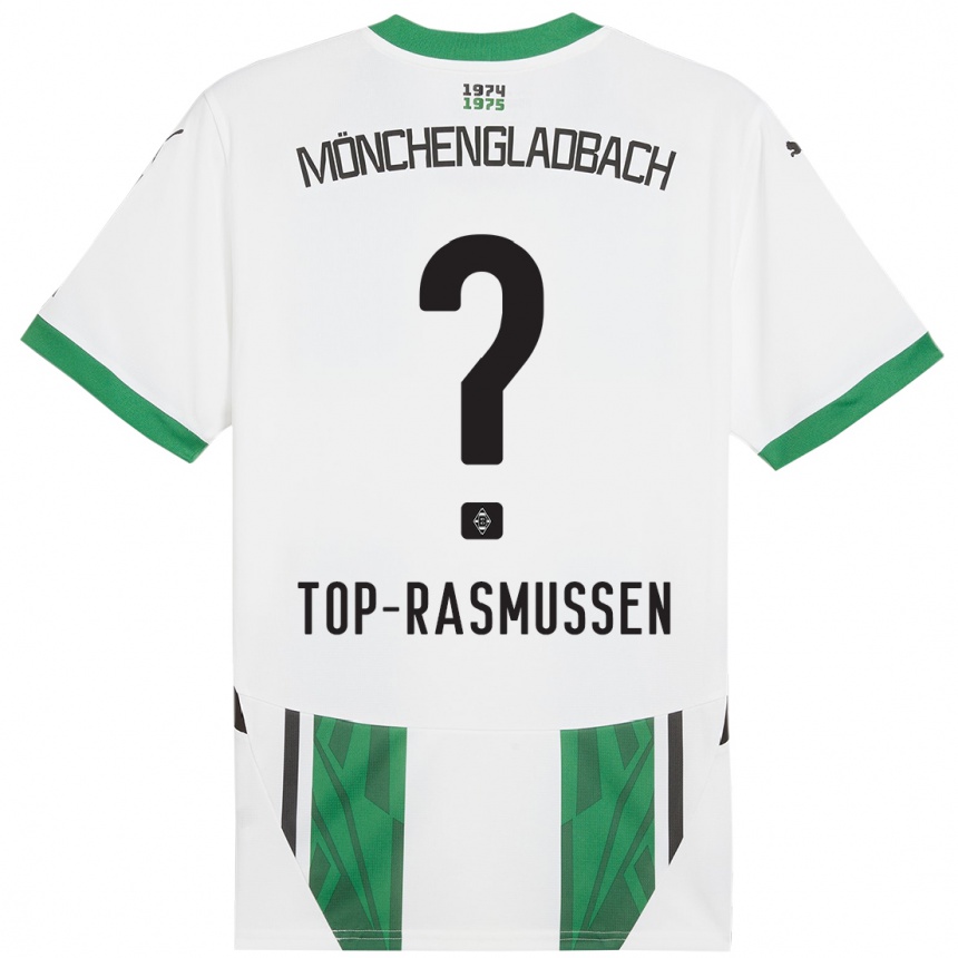 Kids Football Tristan Top-Rasmussen #0 White Green Home Jersey 2024/25 T-Shirt Uk