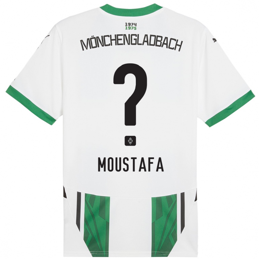 Kids Football Seif Ashraf Moustafa #0 White Green Home Jersey 2024/25 T-Shirt Uk