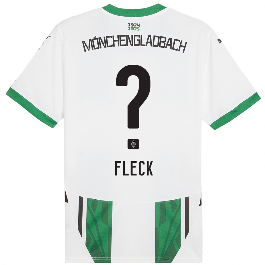 Kids Football Fritz Fleck #0 White Green Home Jersey 2024/25 T-Shirt Uk