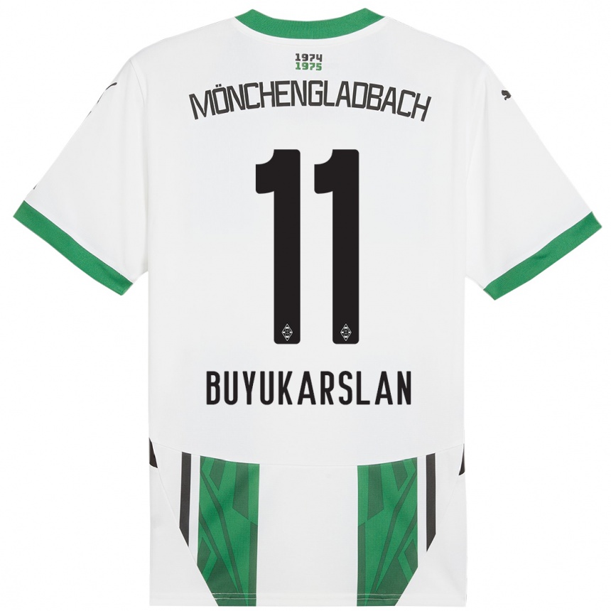 Kids Football Oguzcan Büyükarslan #11 White Green Home Jersey 2024/25 T-Shirt Uk