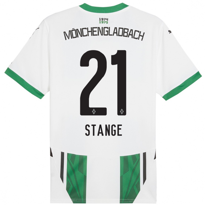 Kids Football Veit Stange #21 White Green Home Jersey 2024/25 T-Shirt Uk