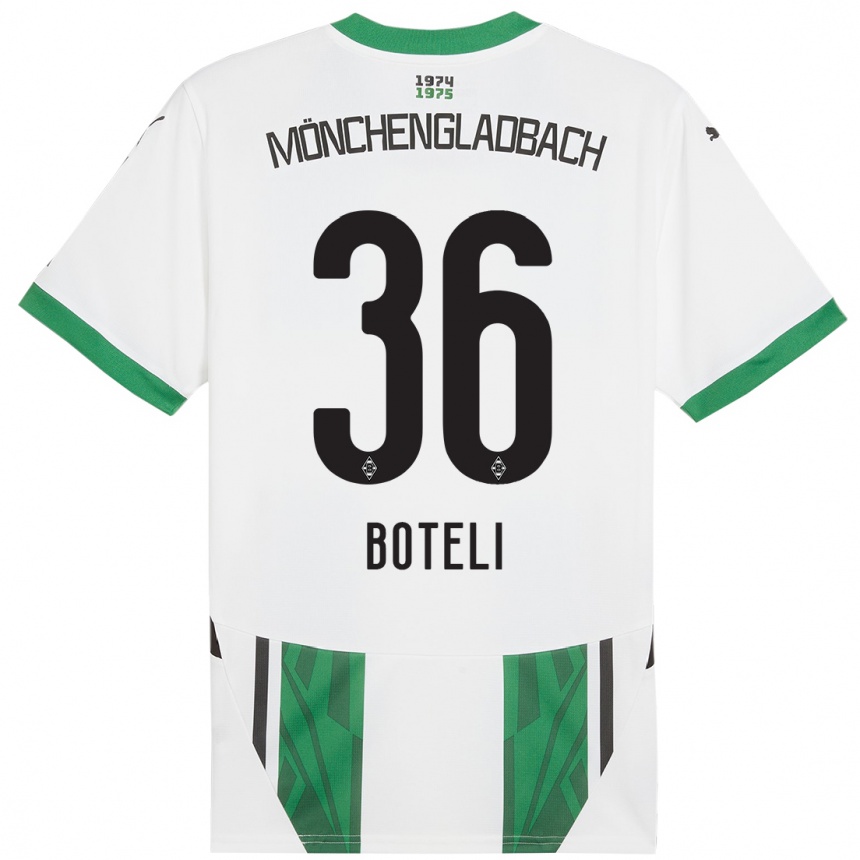 Kids Football Winsley Boteli #36 White Green Home Jersey 2024/25 T-Shirt Uk