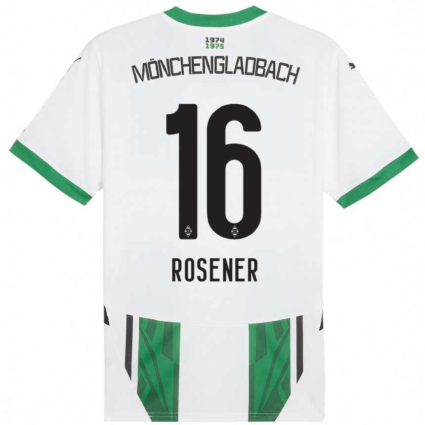 Kids Football Chiara Rösener #16 White Green Home Jersey 2024/25 T-Shirt Uk