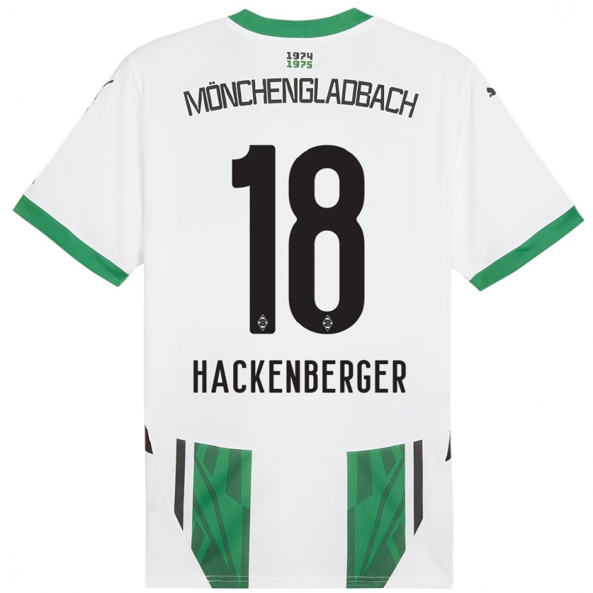 Kids Football Jessica Hackenberger #18 White Green Home Jersey 2024/25 T-Shirt Uk