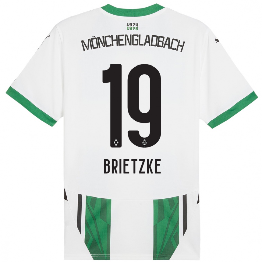 Kids Football Yvonne Brietzke #19 White Green Home Jersey 2024/25 T-Shirt Uk