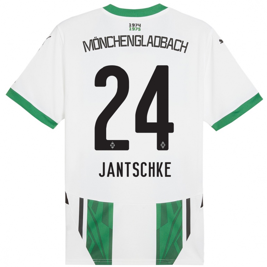 Kids Football Tony Jantschke #24 White Green Home Jersey 2024/25 T-Shirt Uk