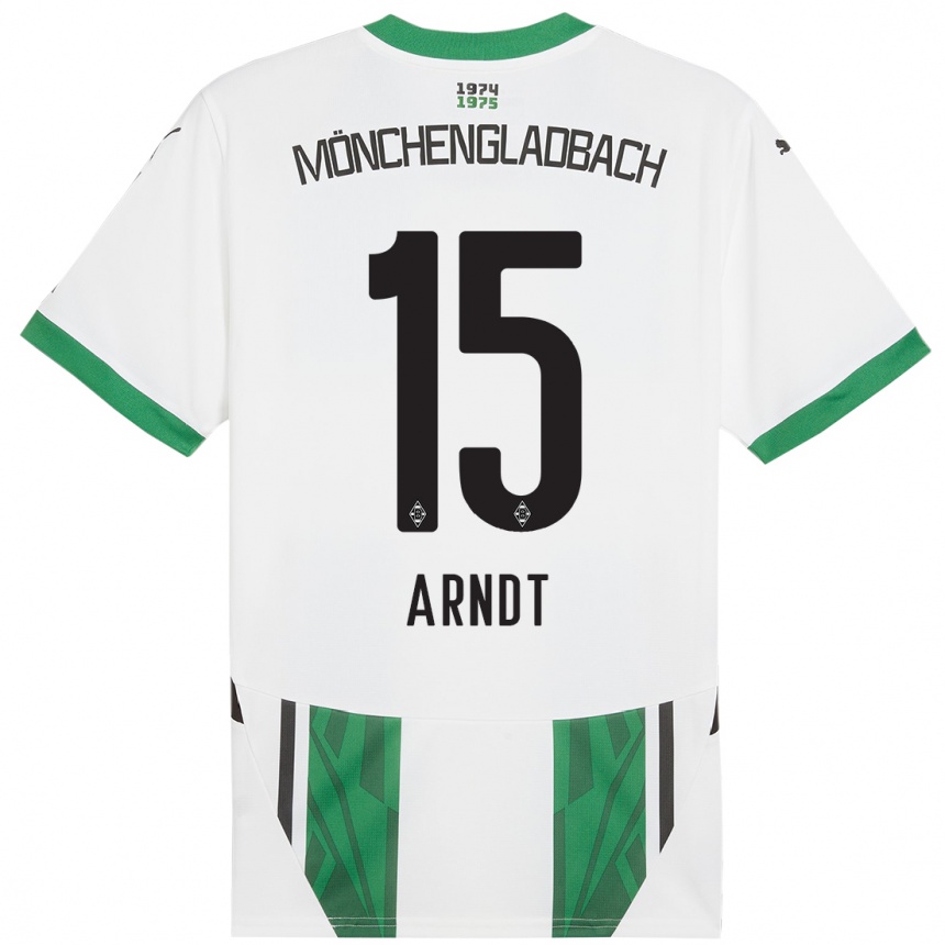 Kids Football Leo Arndt #15 White Green Home Jersey 2024/25 T-Shirt Uk