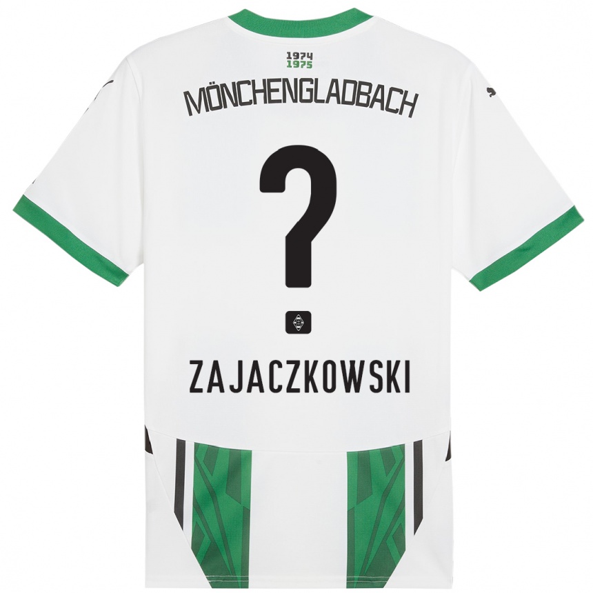 Kids Football Vincent Zajaczkowski #0 White Green Home Jersey 2024/25 T-Shirt Uk