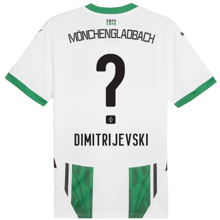 Kids Football Maximilian Dimitrijevski #0 White Green Home Jersey 2024/25 T-Shirt Uk