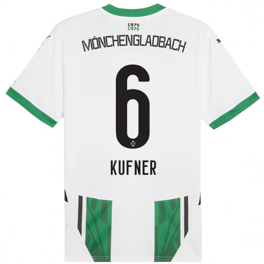 Kids Football Anne-Catherine Kufner #6 White Green Home Jersey 2024/25 T-Shirt Uk