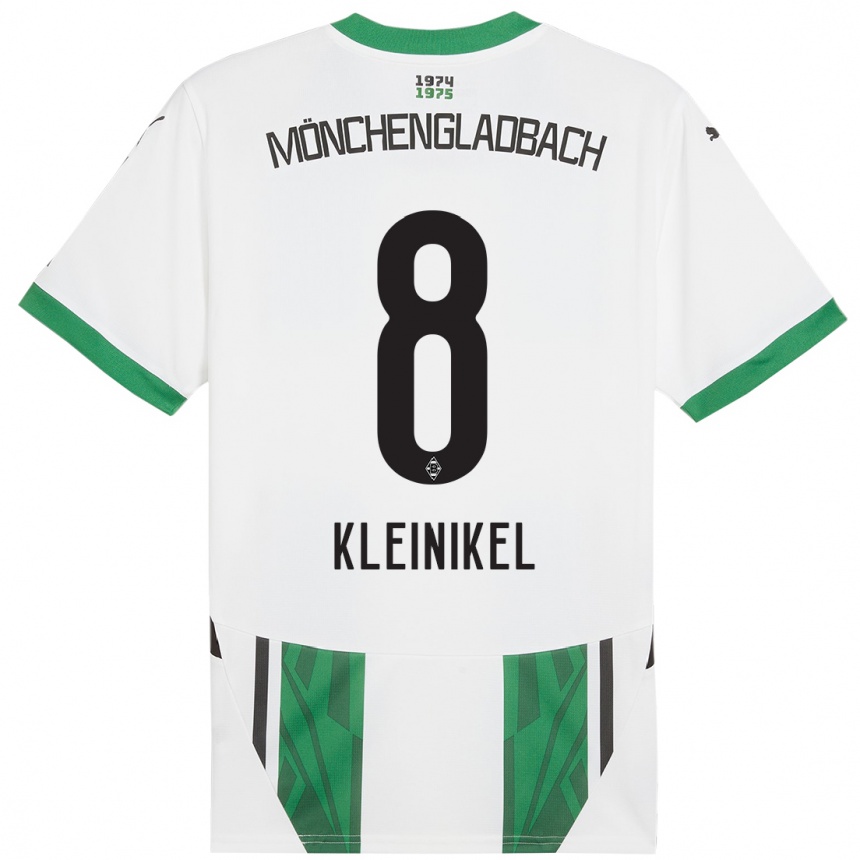 Kids Football Nadja Kleinikel #8 White Green Home Jersey 2024/25 T-Shirt Uk