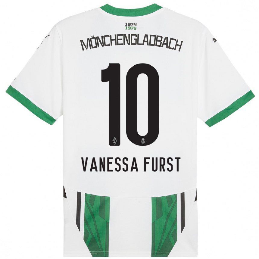 Kids Football Vanessa Fürst #10 White Green Home Jersey 2024/25 T-Shirt Uk