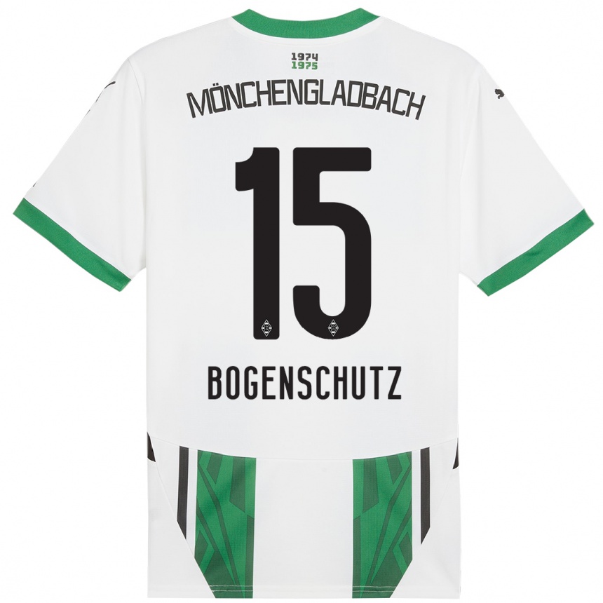 Kids Football Kerstin Bogenschutz #15 White Green Home Jersey 2024/25 T-Shirt Uk