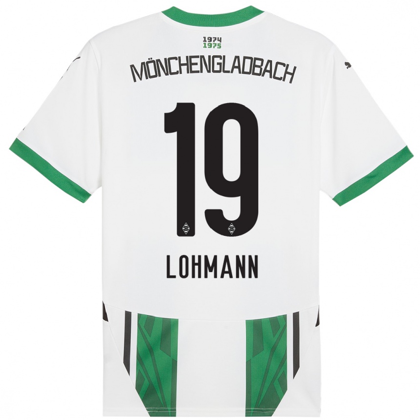 Kids Football Mona Lohmann #19 White Green Home Jersey 2024/25 T-Shirt Uk