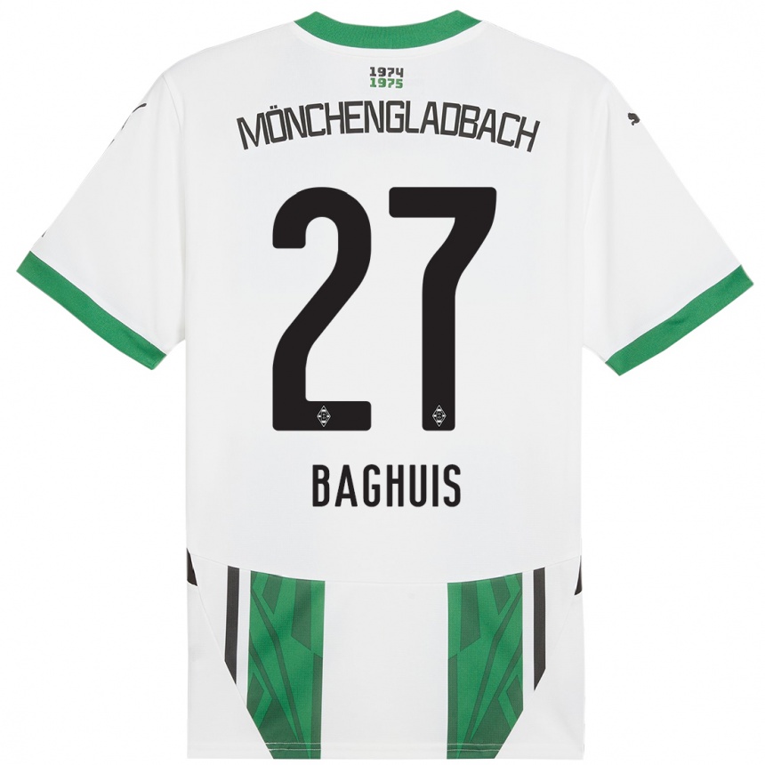 Kids Football Chantal Baghuis #27 White Green Home Jersey 2024/25 T-Shirt Uk