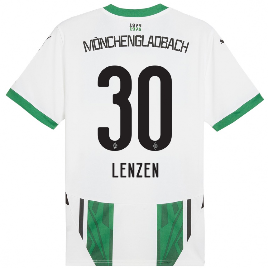 Kids Football Hannah Lenzen #30 White Green Home Jersey 2024/25 T-Shirt Uk