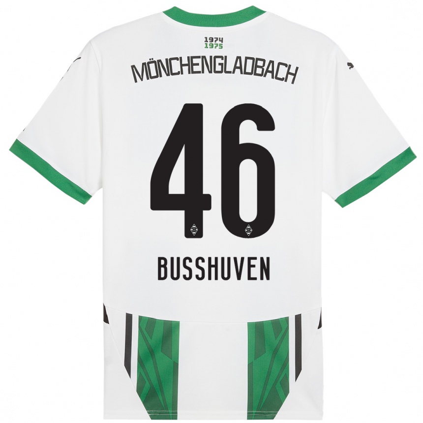 Kids Football Alina Busshuven #46 White Green Home Jersey 2024/25 T-Shirt Uk