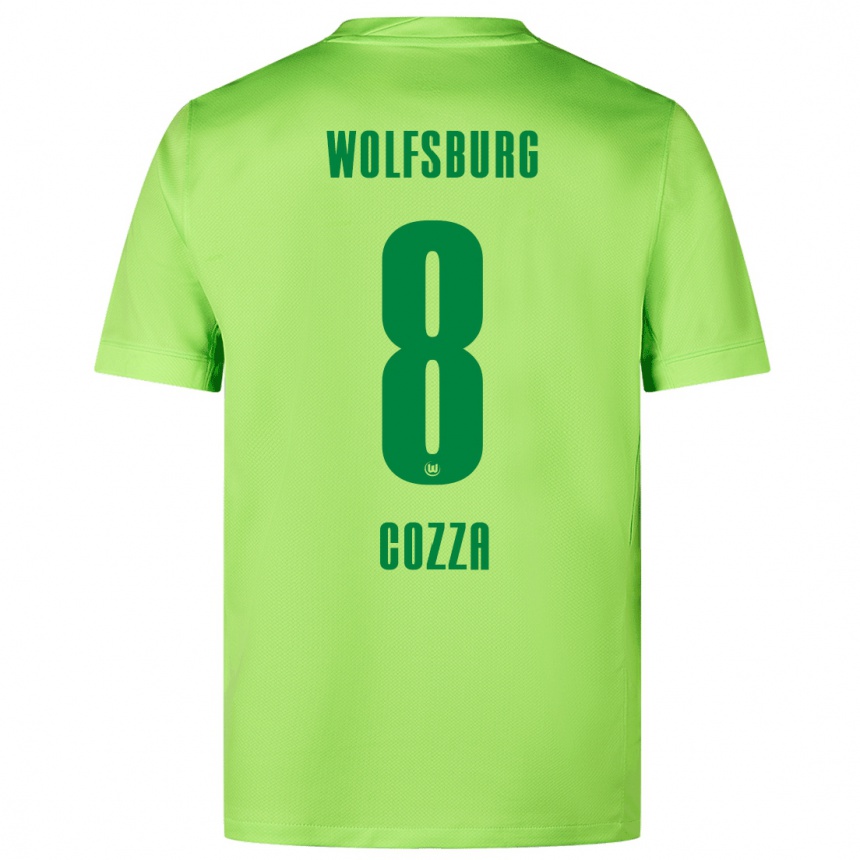 Kids Football Nicolas Cozza #8 Fluorescent Green Home Jersey 2024/25 T-Shirt Uk