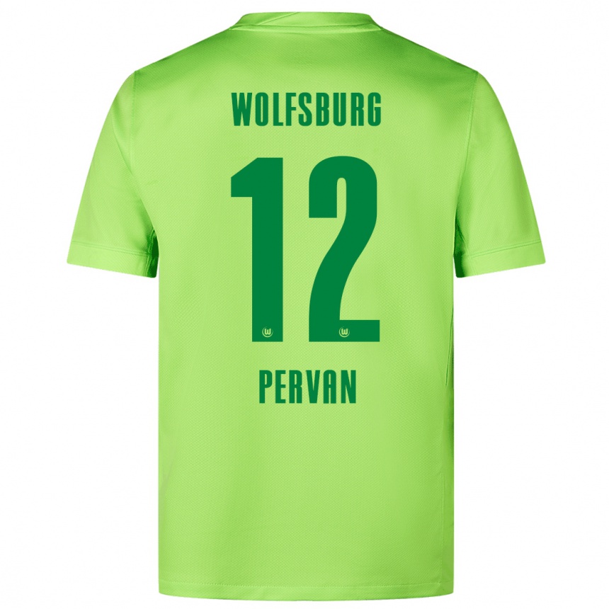 Kids Football Pavao Pervan #12 Fluorescent Green Home Jersey 2024/25 T-Shirt Uk