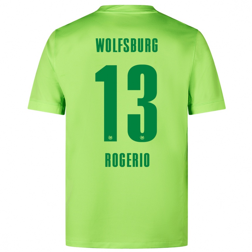 Kids Football Rogério #13 Fluorescent Green Home Jersey 2024/25 T-Shirt Uk