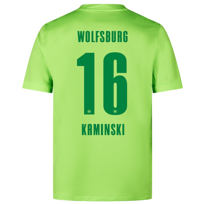 Kids Football Jakub Kaminski #16 Fluorescent Green Home Jersey 2024/25 T-Shirt Uk